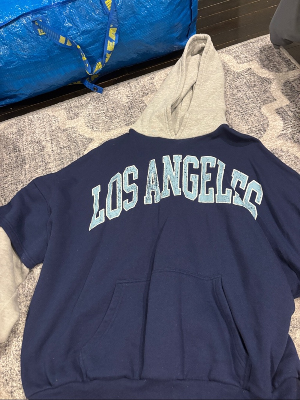 Los Angeles Navy and Gray Hoodie Sweatshirt